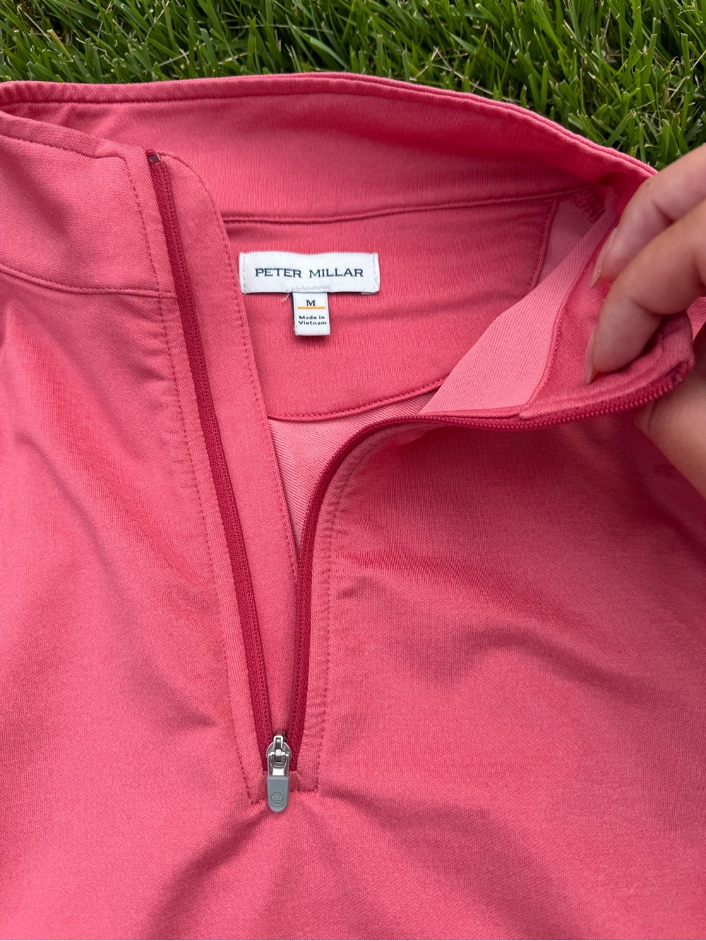 Peter Millar Perth Performance Quarter-Zip - Size M light gray - Picture 2 of 3